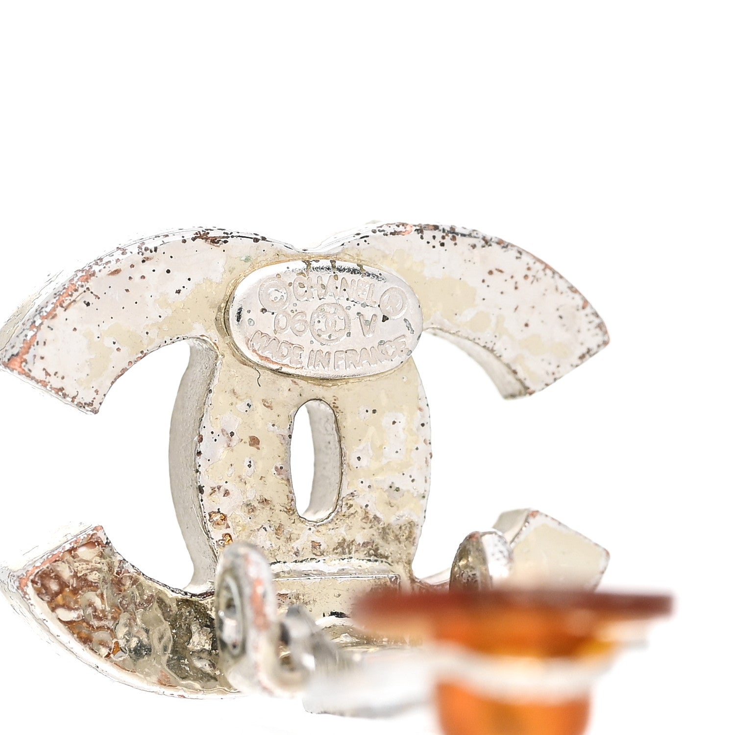 Chanel Crystal Mini CC Earrings Silver 5 of 5