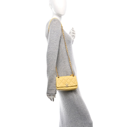 Chanel Shiny Lambskin Small Chain Is More Flap Yellow 2 of 10