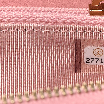 Chanel Iridescent Caviar Quilted Medium Zip Around Wallet Pink 8 of 10