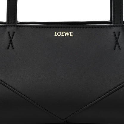 Loewe Shiny Calfskin Mini Cropped Puzzle Fold Tote Black 8 of 10
