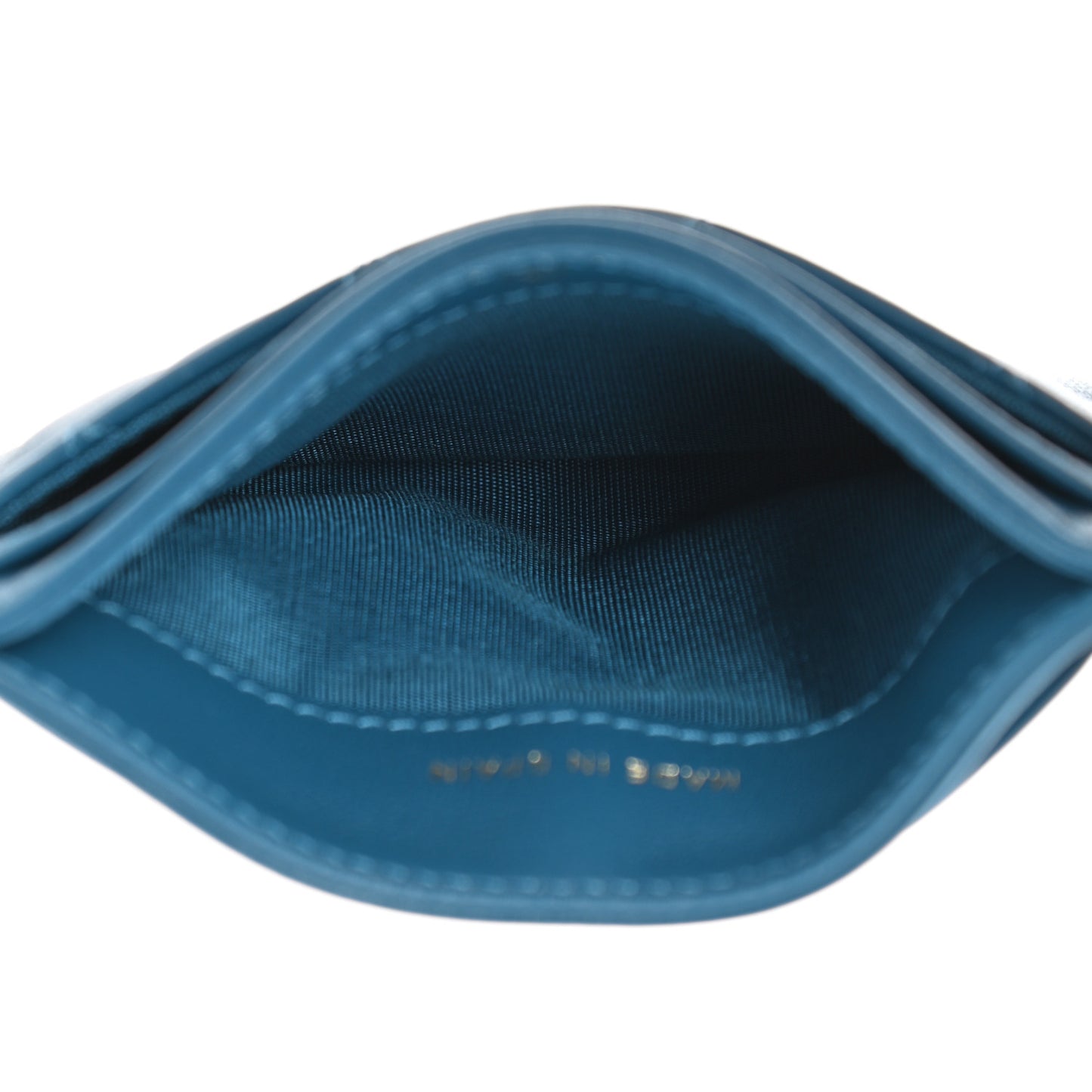 Lambskin Quilted Boy Card Holder Blue