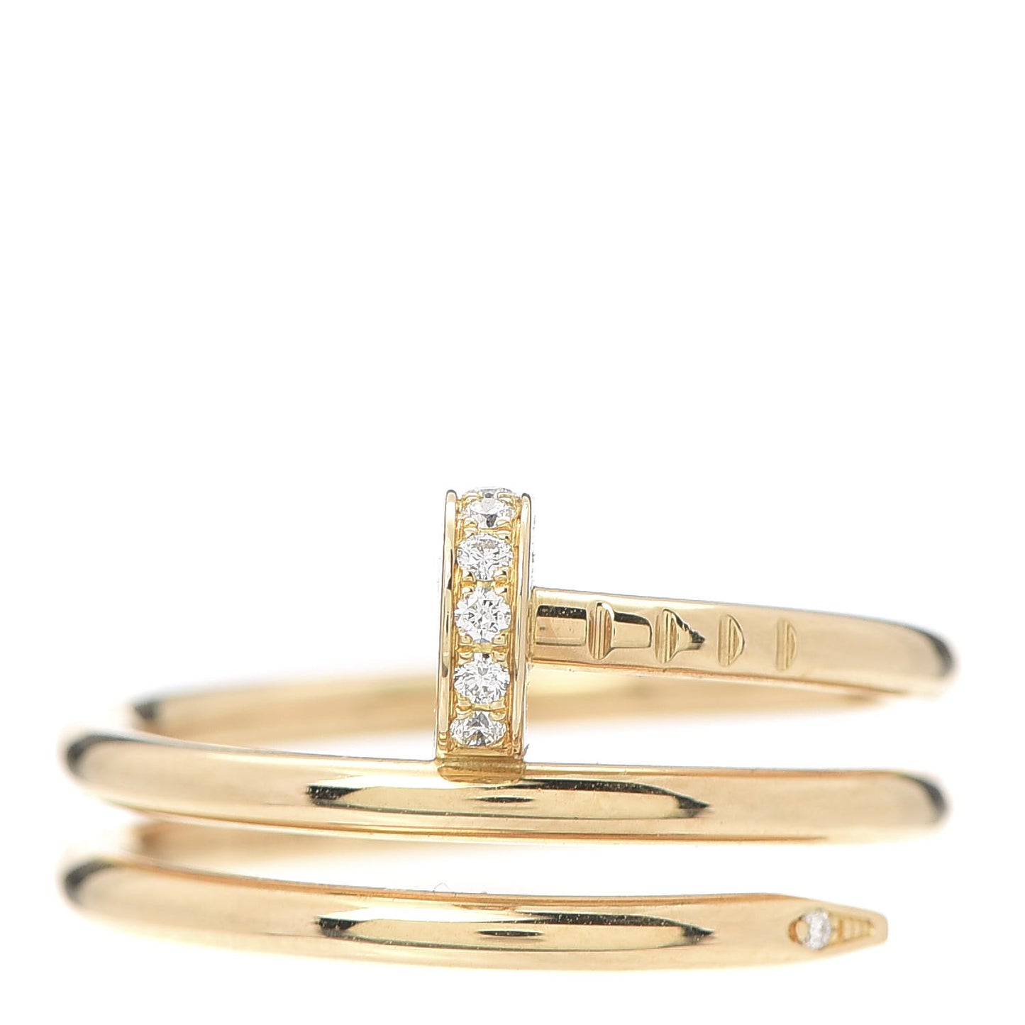 18K Yellow Gold Diamond Double Juste Un Clou Ring 51 5.75