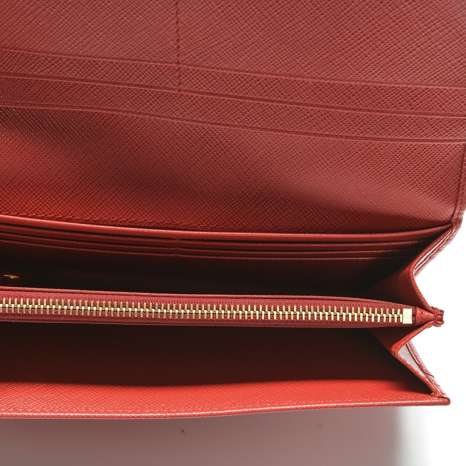 Prada Saffiano Metal Continental Flap Wallet Rosso 6 of 7