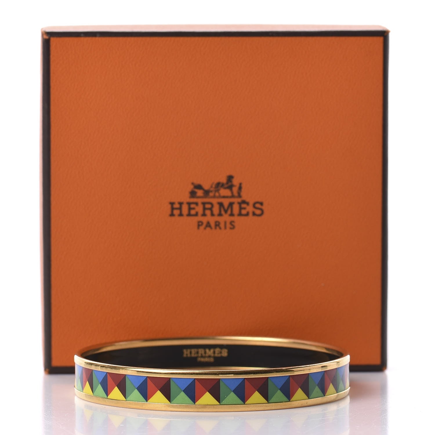 Hermes Enamel Printed Narrow Bracelet 70 5 of 5