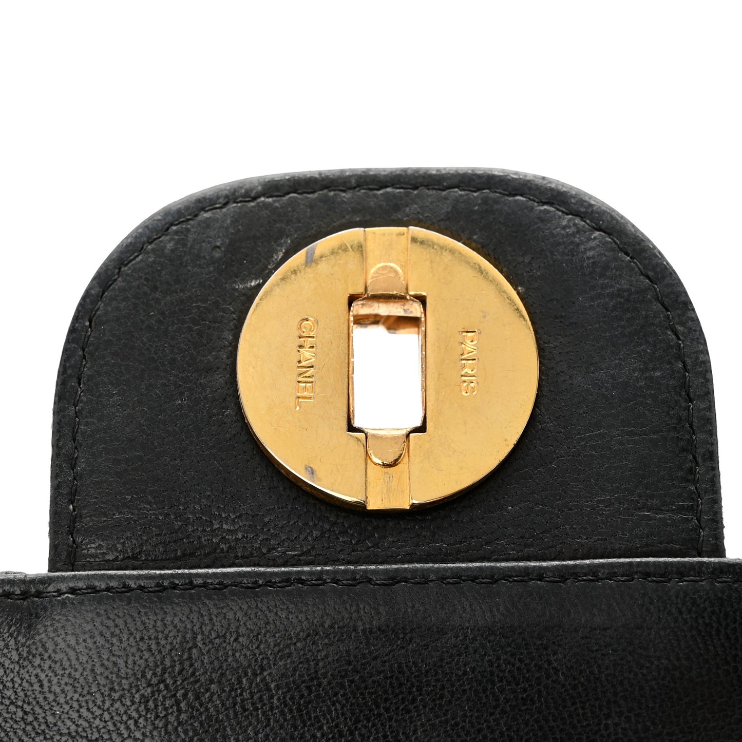 Lambskin Quilted Medium Double Flap Bijoux Chain Black