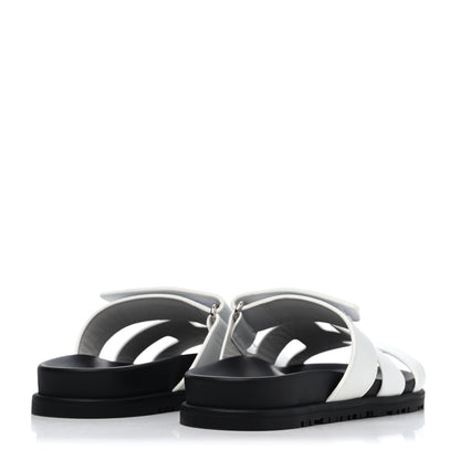 Hermes Calfskin Womens Chypre Sandals 36 White 3 of 4