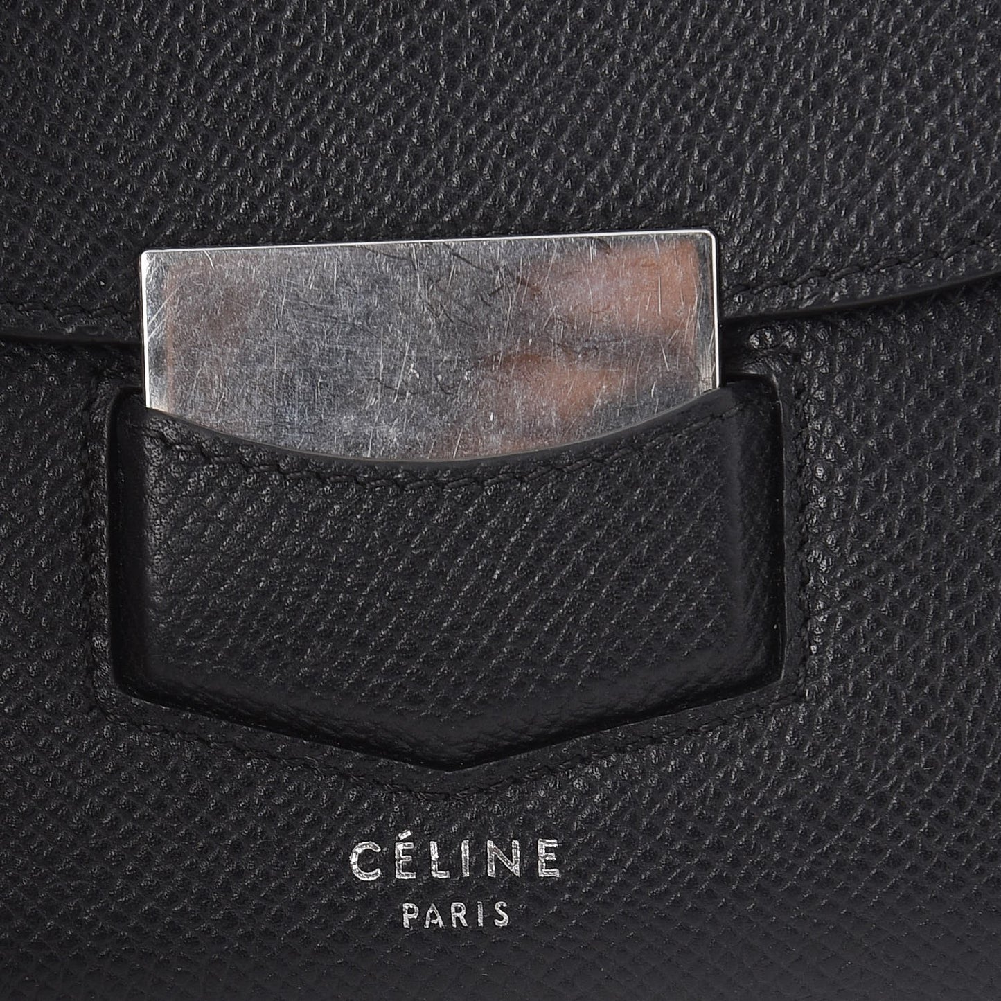 Grained Calfskin Large Trotteur Multifunction Flap Wallet Black