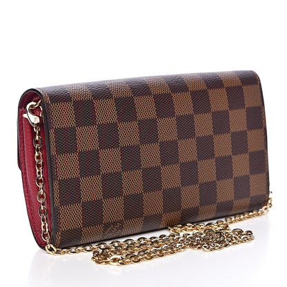Louis Vuitton Damier Ebene Croisette Chain Wallet Scarlet 3 of 11