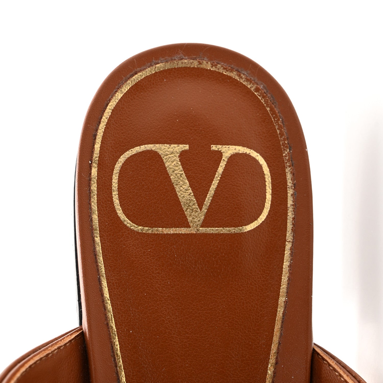 Valentino Garavani Calfskin Roman Stud Ankle Strap Flat Mules 37.5 Selleria 7 of 13