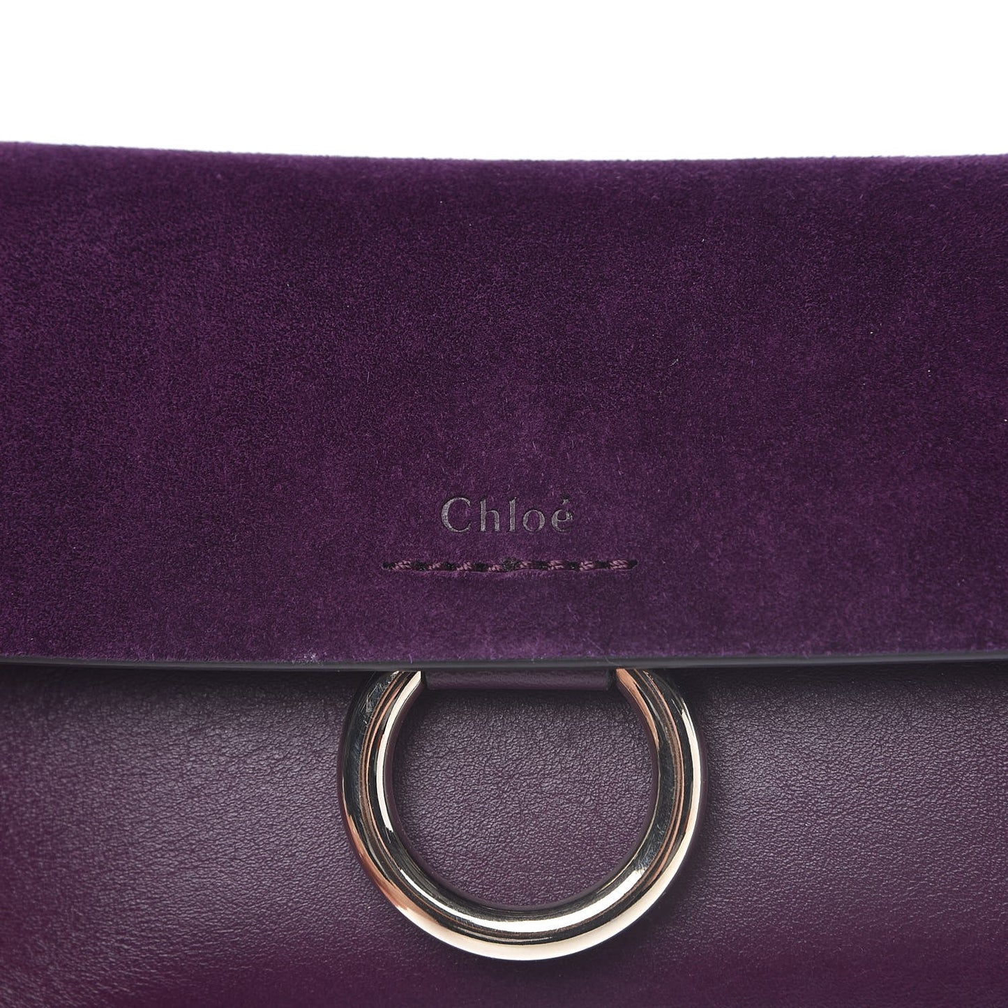Suede Calfskin Mini Faye Shoulder Bag Intense Violine
