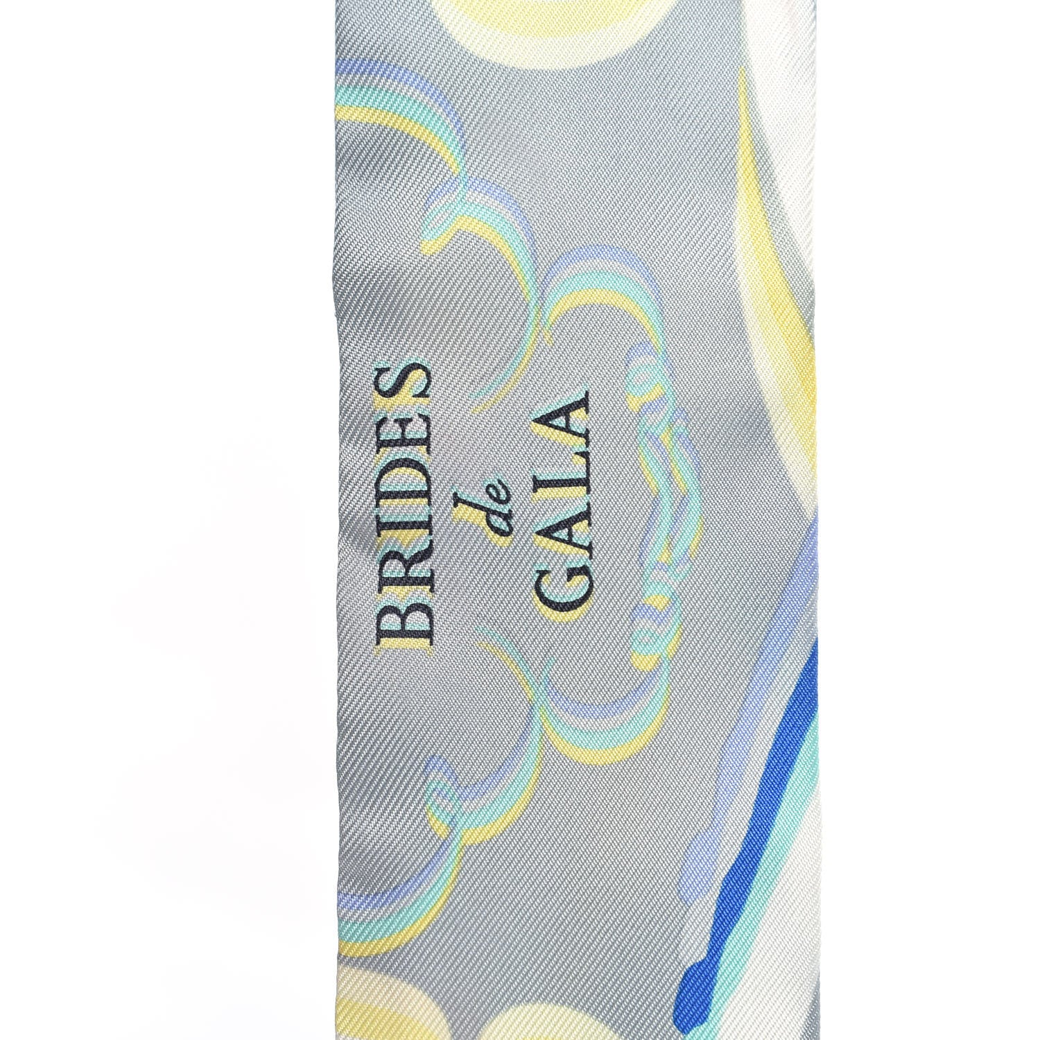 Hermes Silk Brides De Gala Shadow Twilly Gris Jaune Soufre 6 of 6