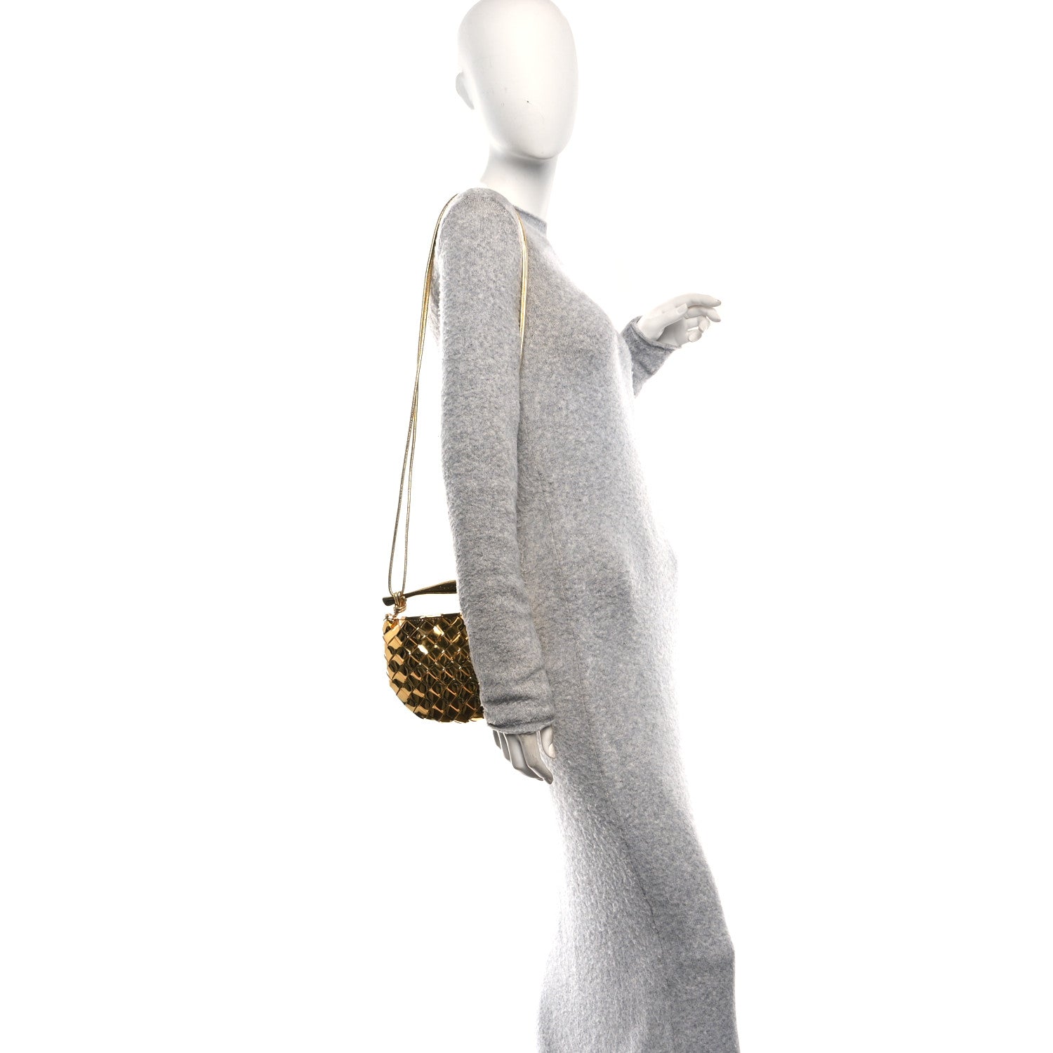 Bottega Veneta Mirror Laminated Nappa Intrecciato Mini Sardine Bag Gold 2 of 10