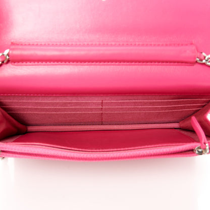 Chanel Lambskin Quilted Wallet On Chain WOC Dark Pink 5 of 11