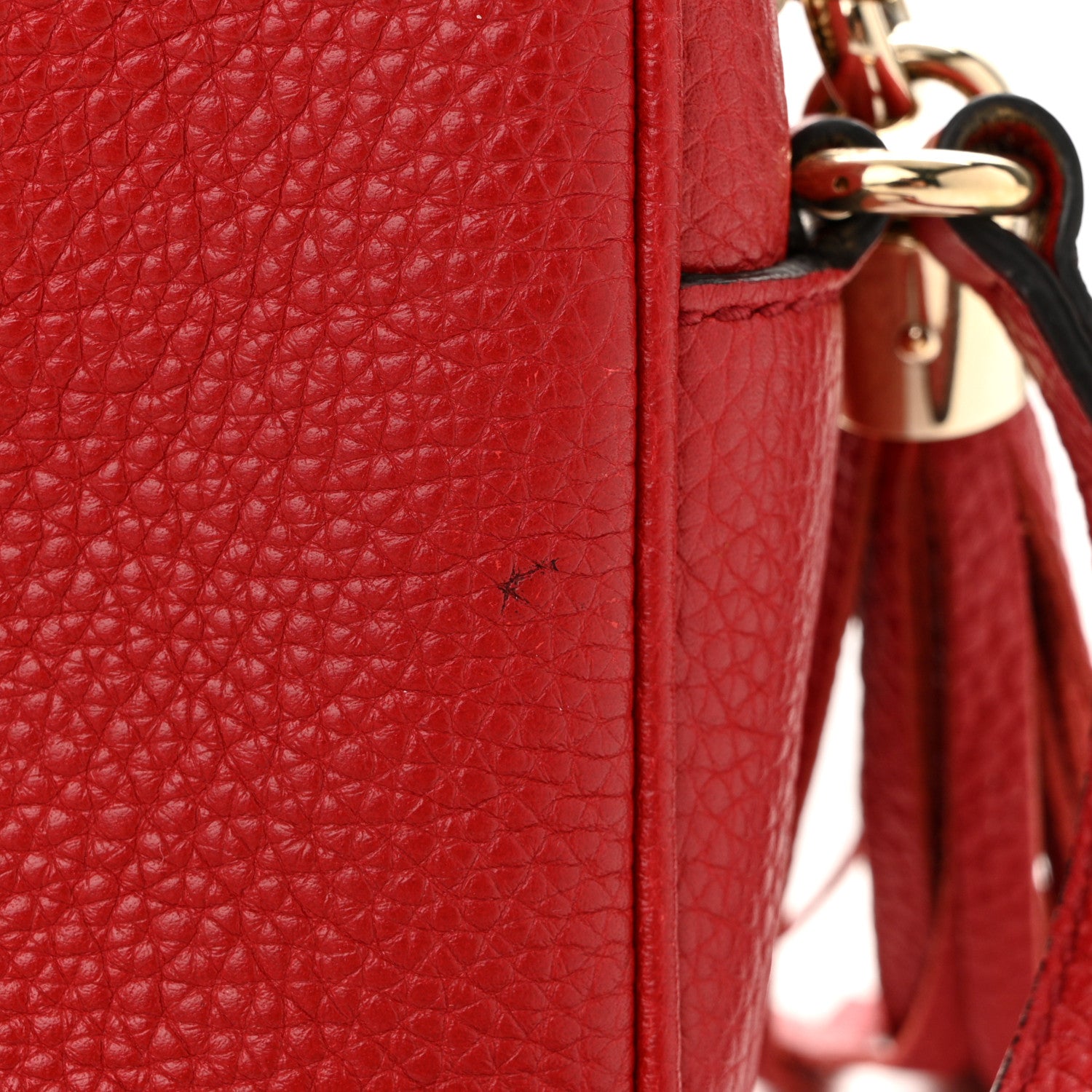 Gucci Pebbled Calfskin Small Soho Disco Bag Vibrant Red 12 of 12
