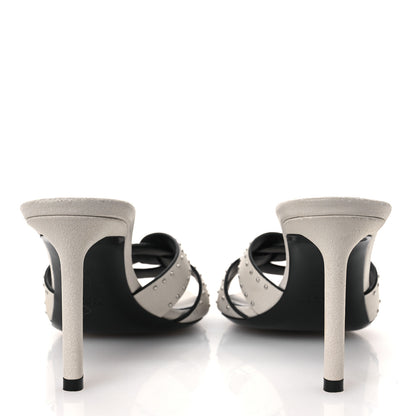 Saint Laurent Grain De Poudre Tribute 85 Slide Studded Sandals 37 Off White 6 of 12