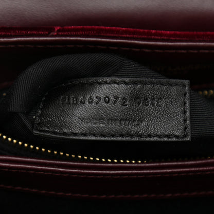Saint Laurent Velvet Y Quilted Monogram Toy Loulou Crossbody Bag French Burgundy 7 of 9