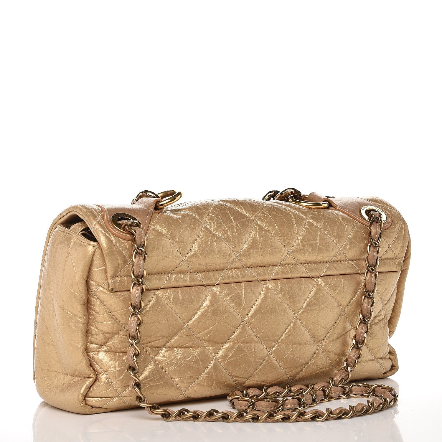 Chanel Metallic Aged Calfskin Quilted Small Pondichery Flap Gold 4 of 9