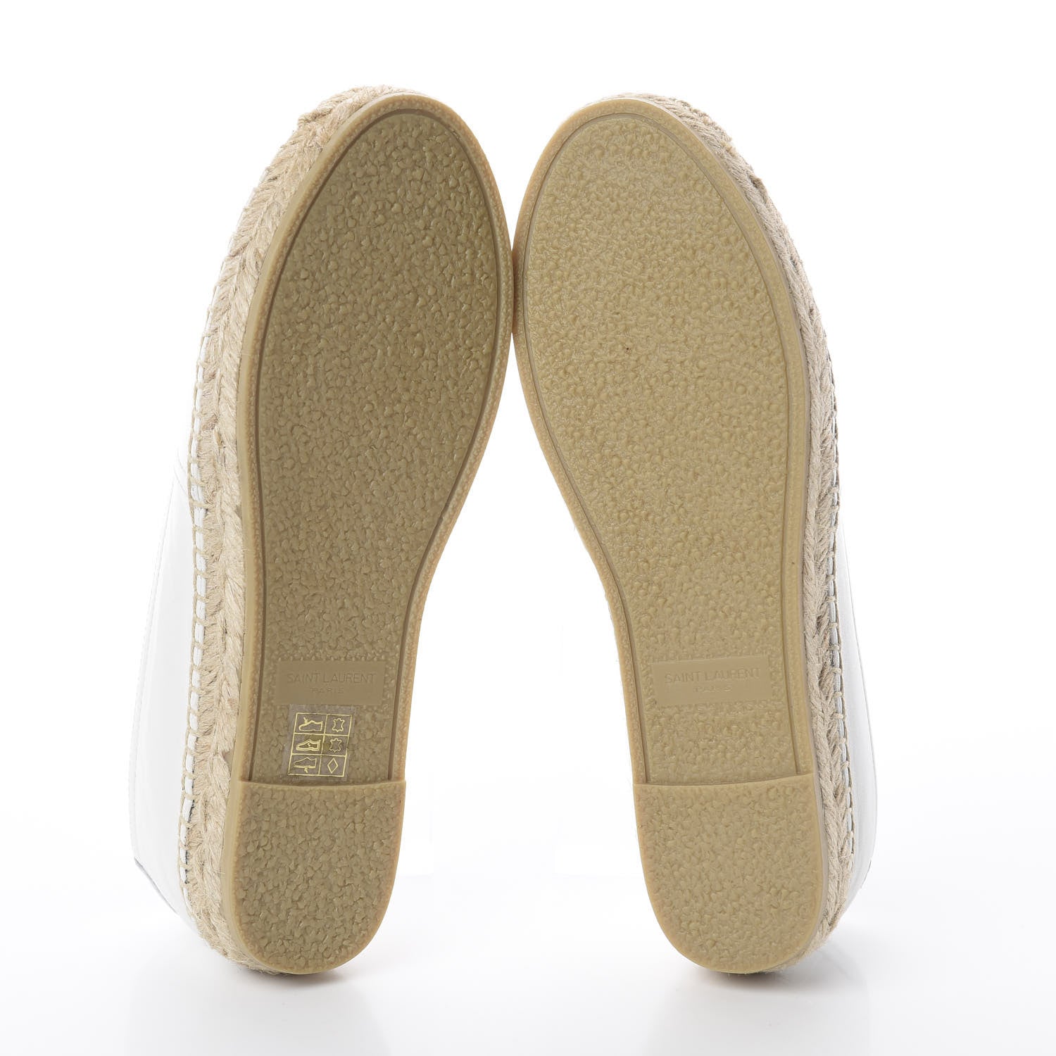 Saint Laurent Lambskin Monogram Espadrilles 34 White 5 of 7