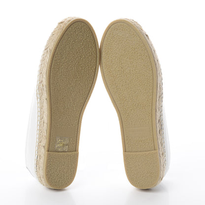 Saint Laurent Lambskin Monogram Espadrilles 34 White 5 of 7