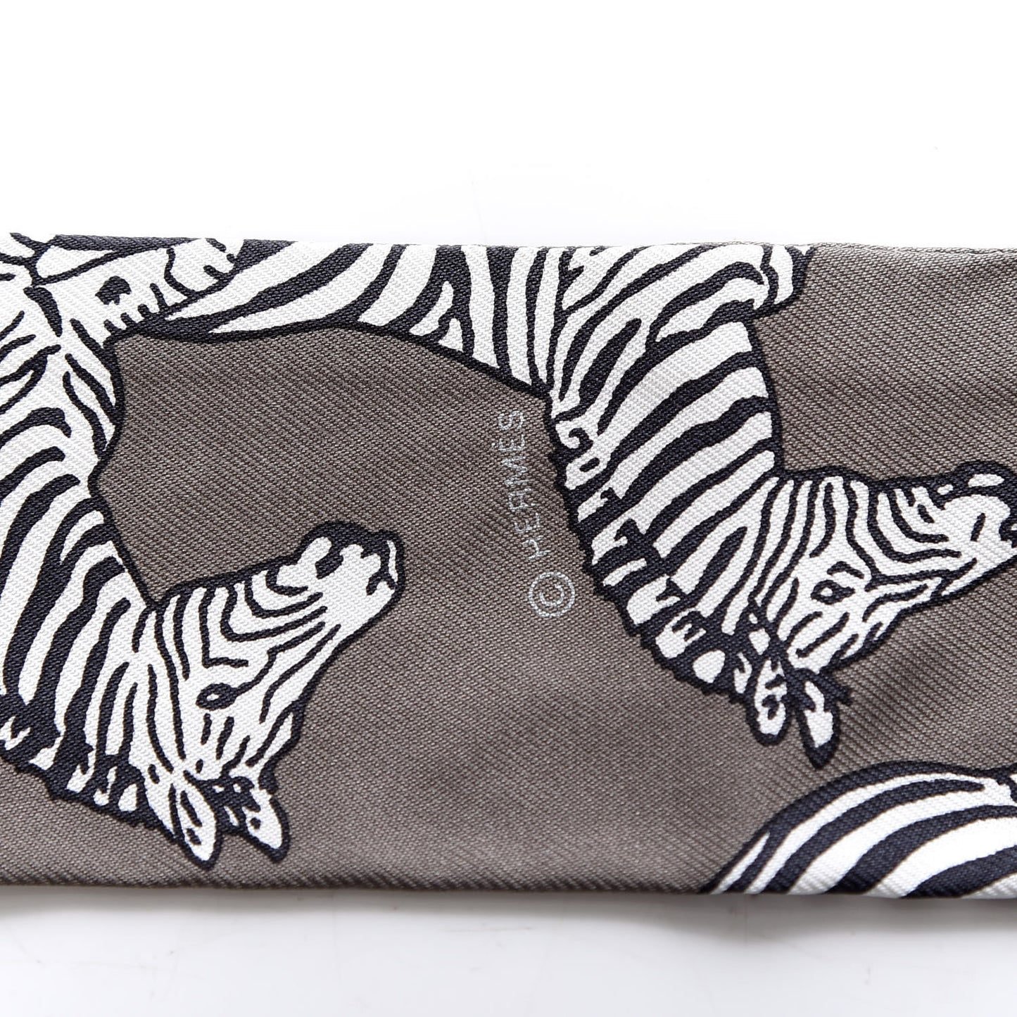 Silk Les Zebres Twilly Gris Taupe Black White