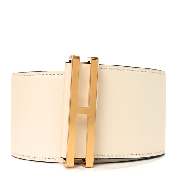 HERMES レザーベルト ホワイト/ブラウン Hermes Swift Elan 66 Belt M Nata Chai 1861348 – FASHIONPHILE