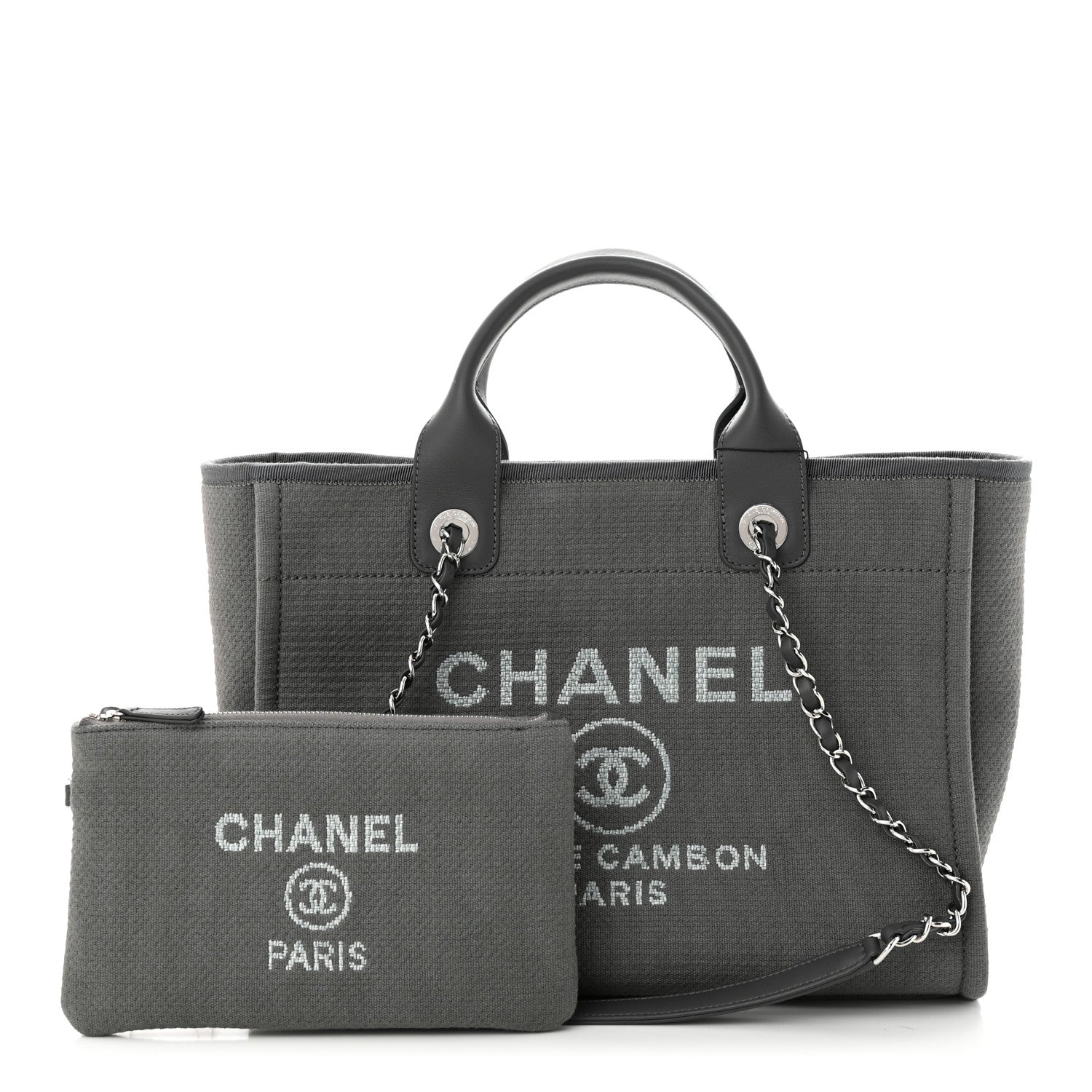 Chanel Mixed Fibers Small Deauville Tote Grey 1 of 13