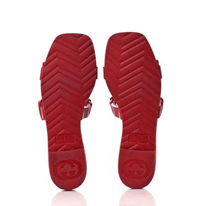 Gucci Rubber Womens Slide Sandals 36 Hibiscus Red 5 of 8