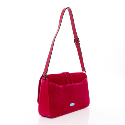 Jimmy Choo Velvet Crystal Cheri Shoulder Bag Royal Red 3 of 11