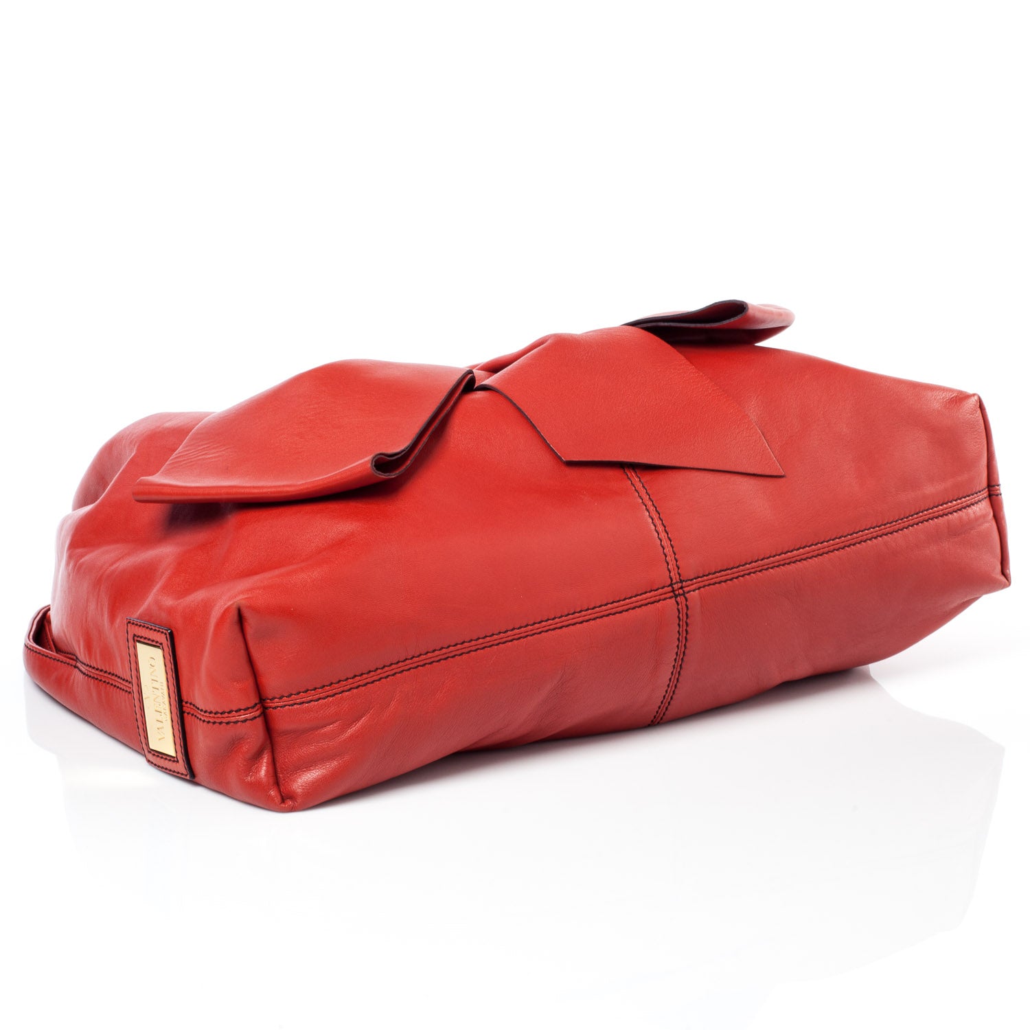 Valentino Garavani Nappa Premier Bow Hobo Rosso 5 of 10