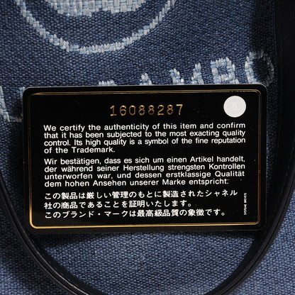 Chanel Toile Small Deauville Tote Denim Blue 9 of 9