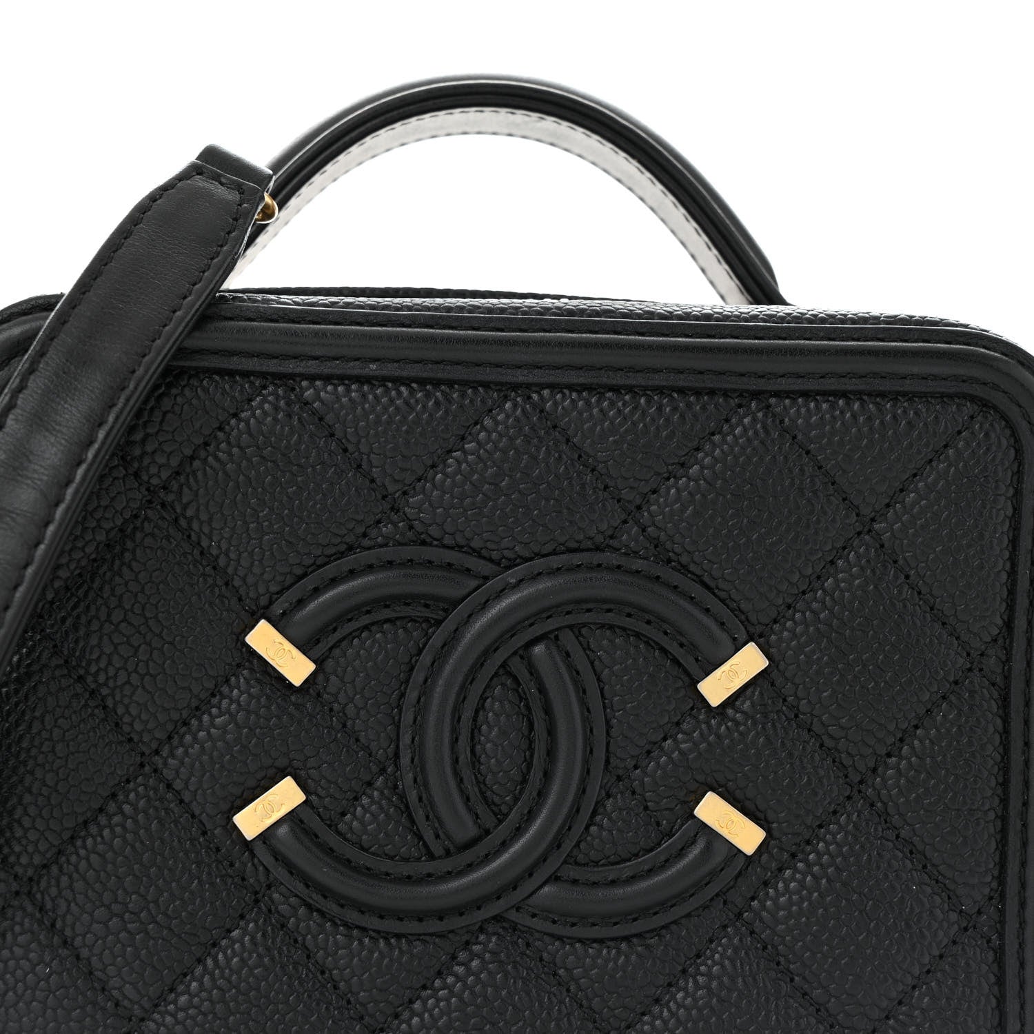 Chanel Caviar Quilted Small CC Filigree Vanity Case Black 9 of 14