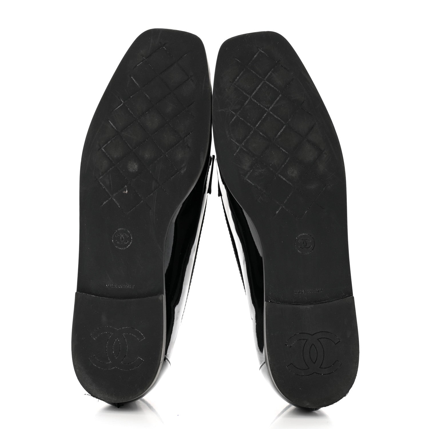 Chanel Patent CC Mocassin Loafers 39.5 Black 5 of 11