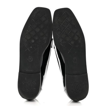 Chanel Patent CC Mocassin Loafers 39.5 Black 5 of 11