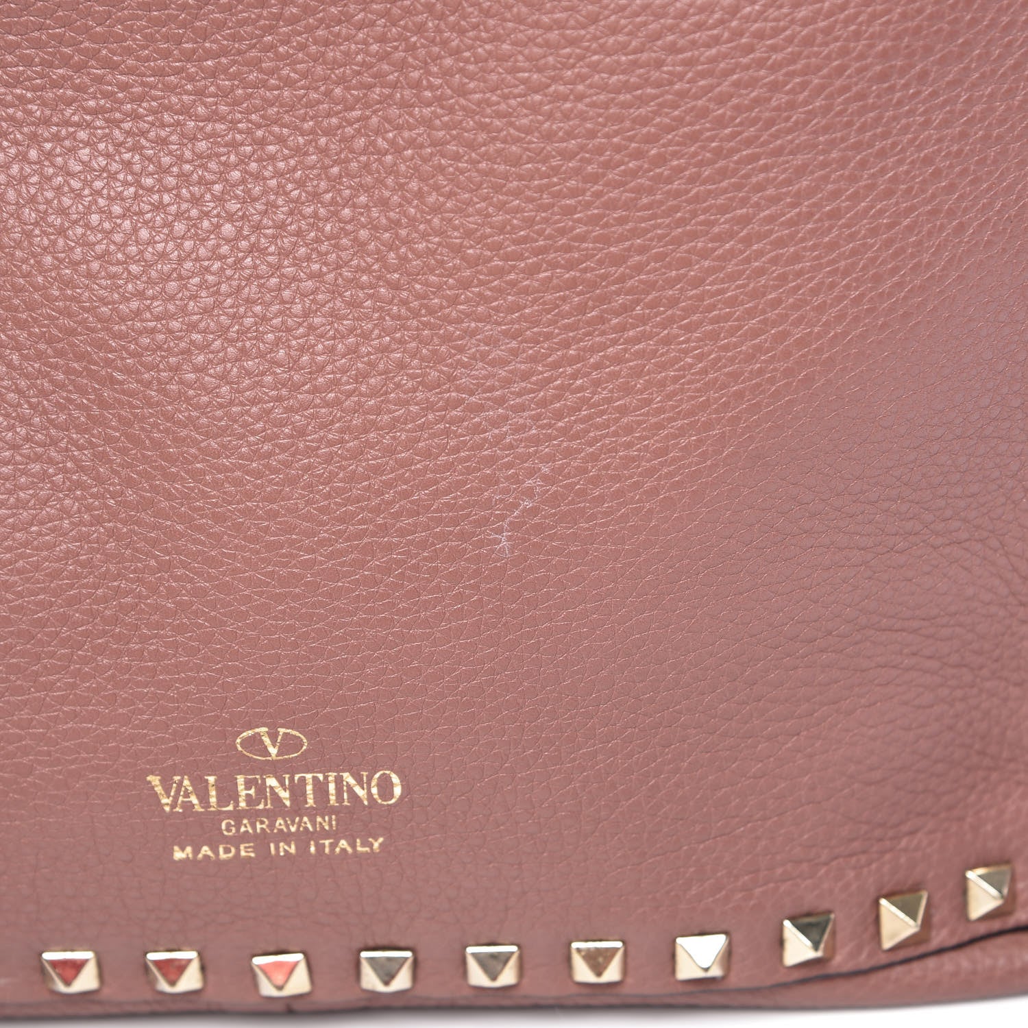 Valentino Garavani Grained Calfskin Small Rockstud Reversible Tote Grey Dark Rose 19 of 19