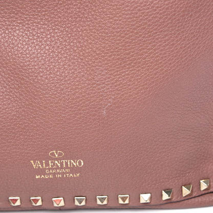 Valentino Garavani Grained Calfskin Small Rockstud Reversible Tote Grey Dark Rose 19 of 19