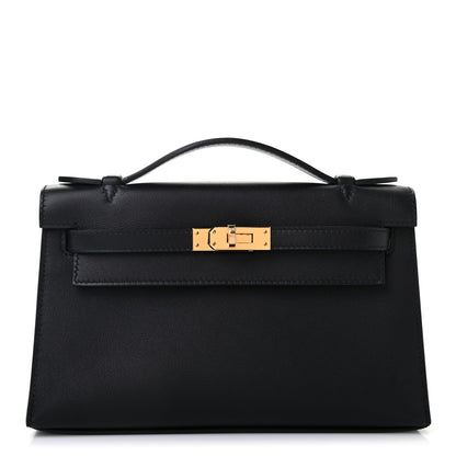 Hermes Swift Kelly Pochette Clutch Black 1 of 9