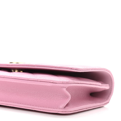 Chanel Shiny Caviar Quilted Pick Me Up Wallet On Chain WOC Pink 6 of 12