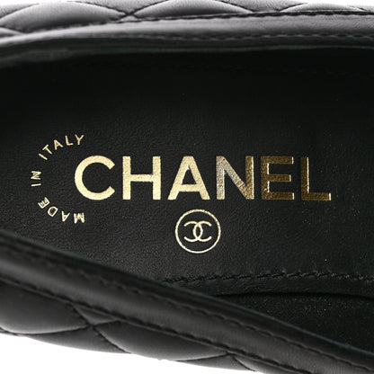 Chanel Lambskin Quilted CC Heart Loafers 38 Black 7 of 16