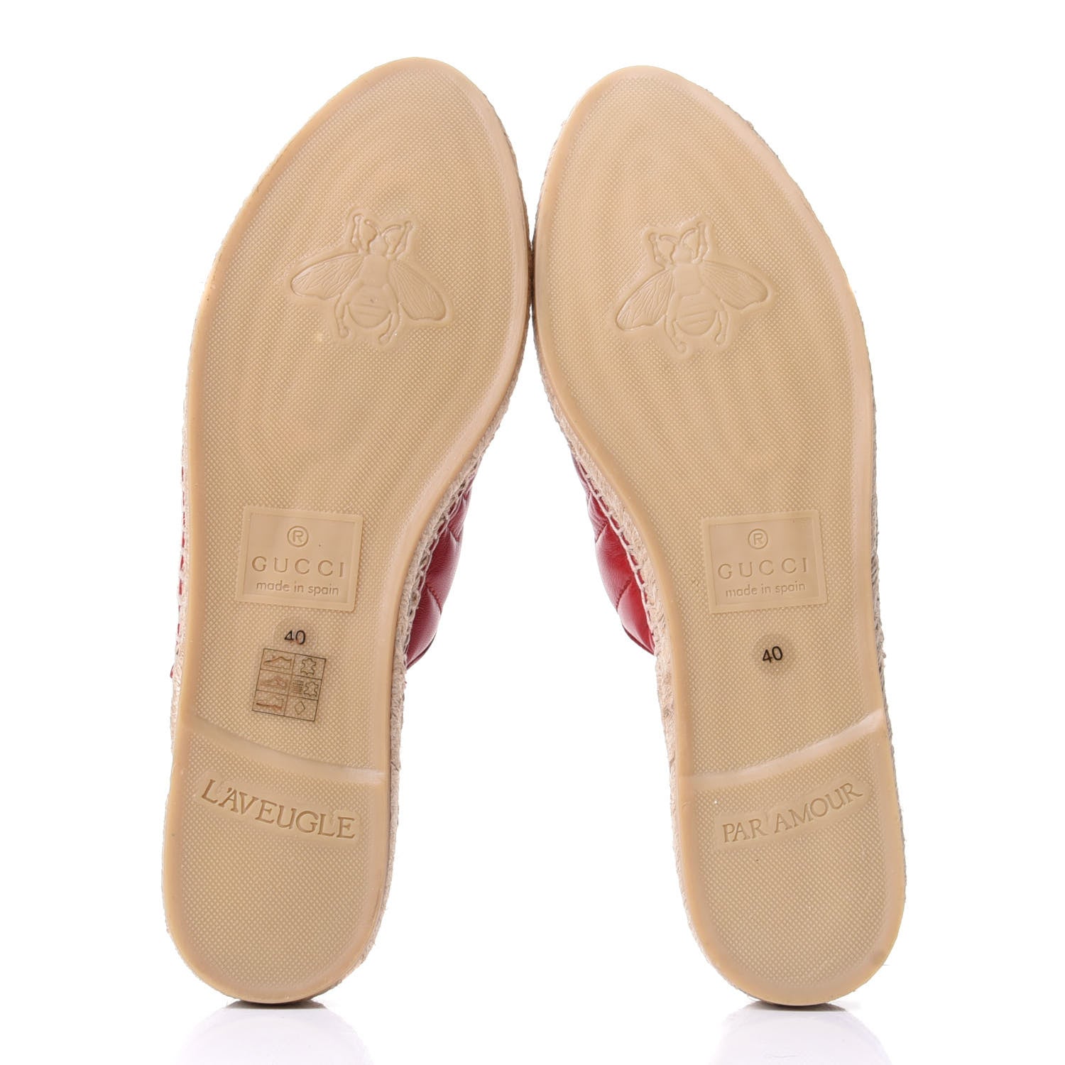 Gucci Nappa Matelasse GG Marmont Espadrille Slippers 40 Hibiscus Red 7 of 11