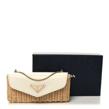 Prada Midollino City Calfskin Mini Bag Naturale White 11 of 11