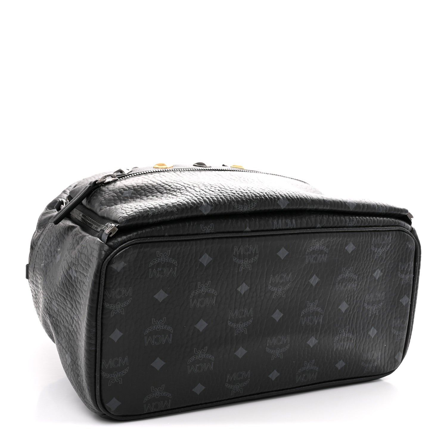 MCM Visetos Studded Medium Dual Stark Backpack Black 4 of 13
