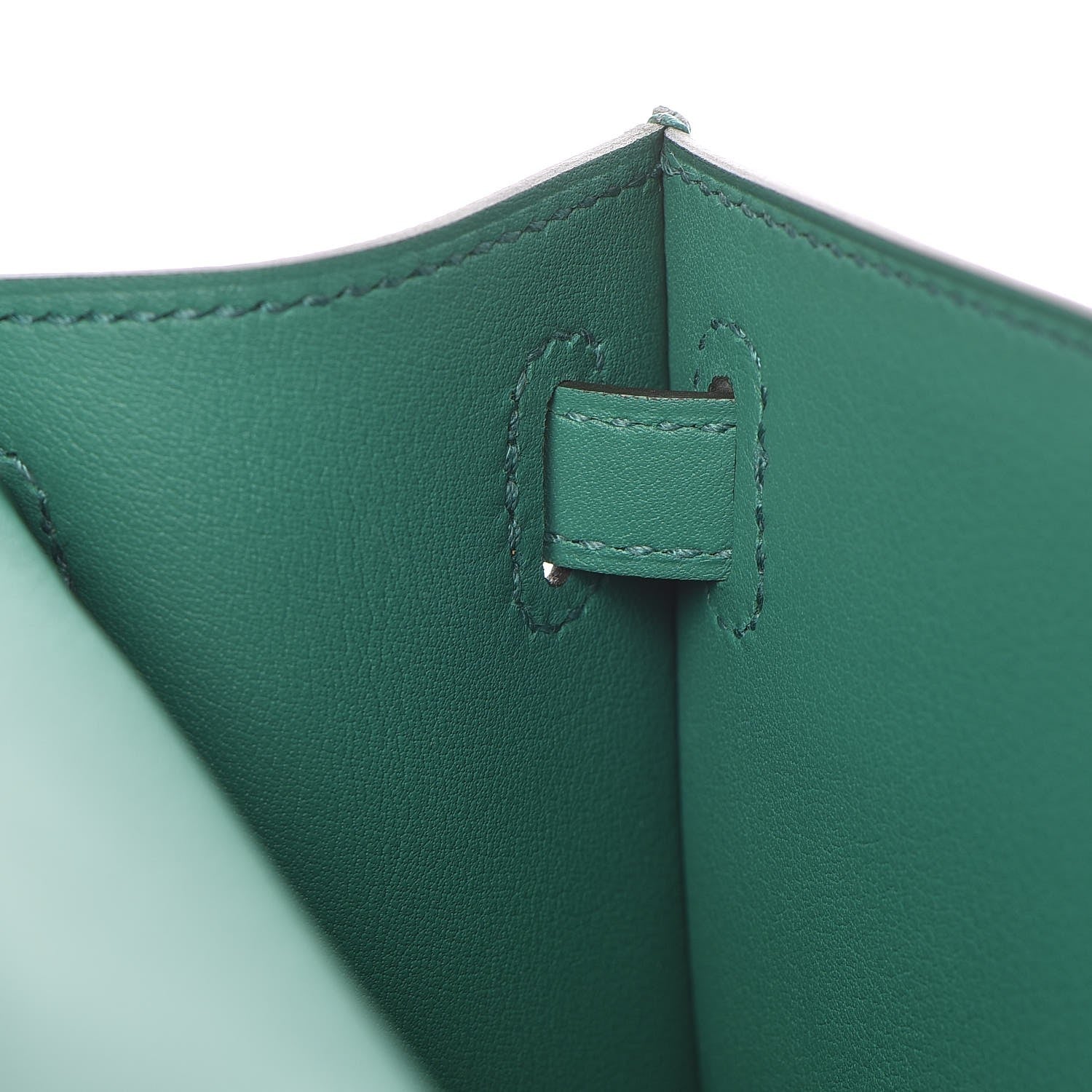 Hermes Swift Kelly Pochette Clutch Vert Vertigo 25 of 28