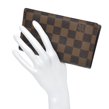 Louis Vuitton Damier Ebene Checkbook Cover Wallet 2 of 6