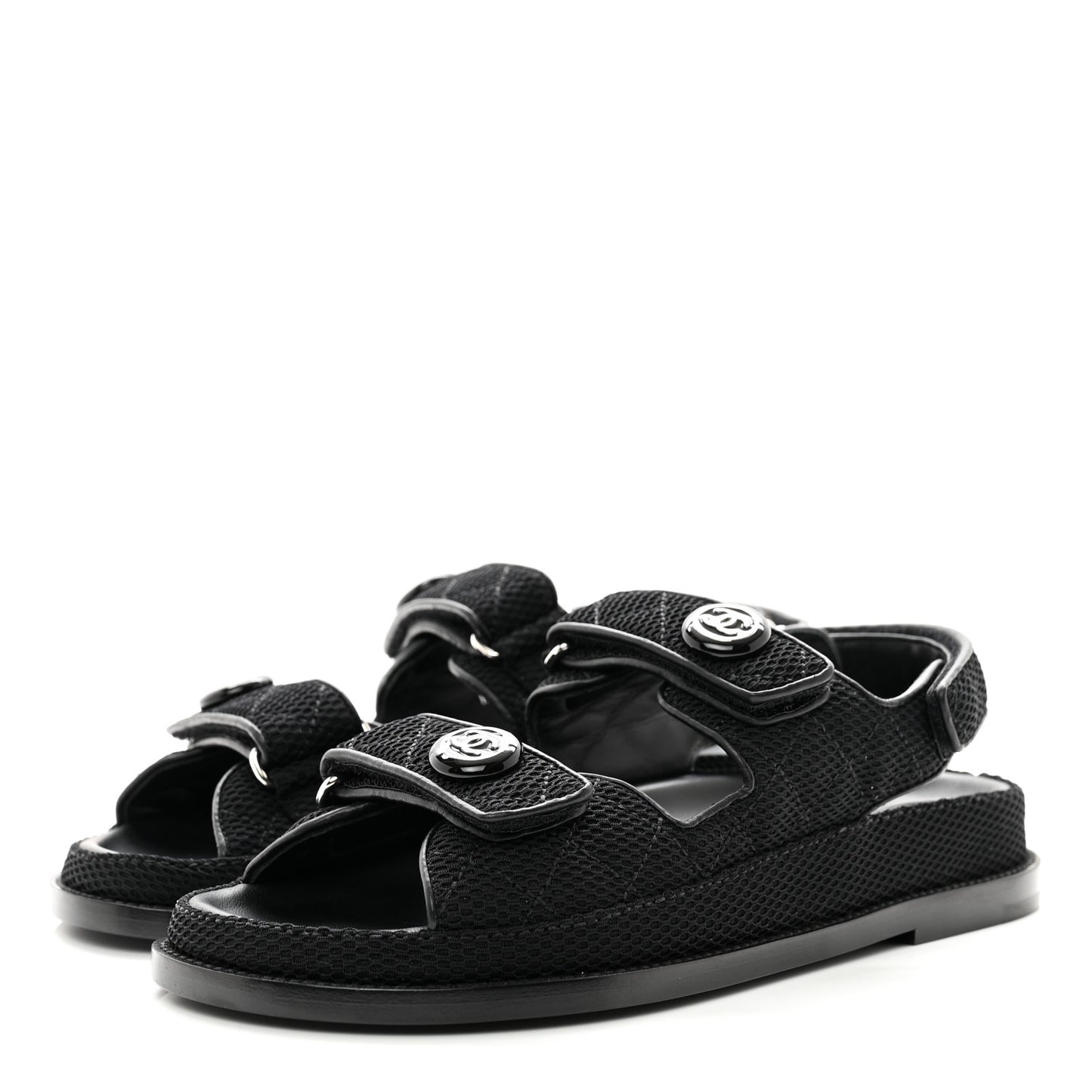 Fabric Velcro Dad Sandals 37.5 Black
