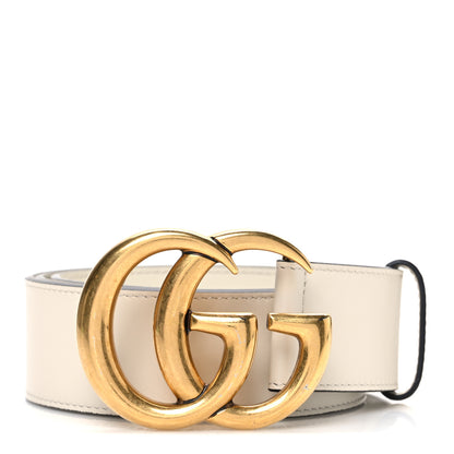 Gucci Calfskin Double G 40mm Belt 85 34 Mystic White 1 of 6