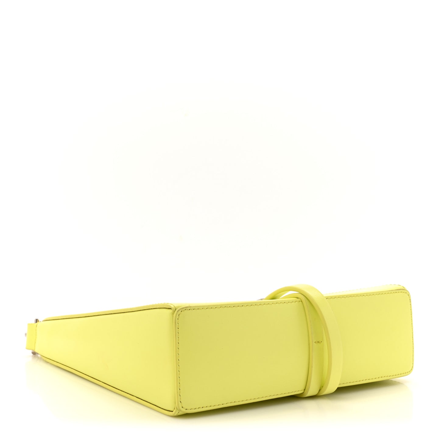 Box Calfskin Mini Cut Out Shoulder Bag Neon Yellow