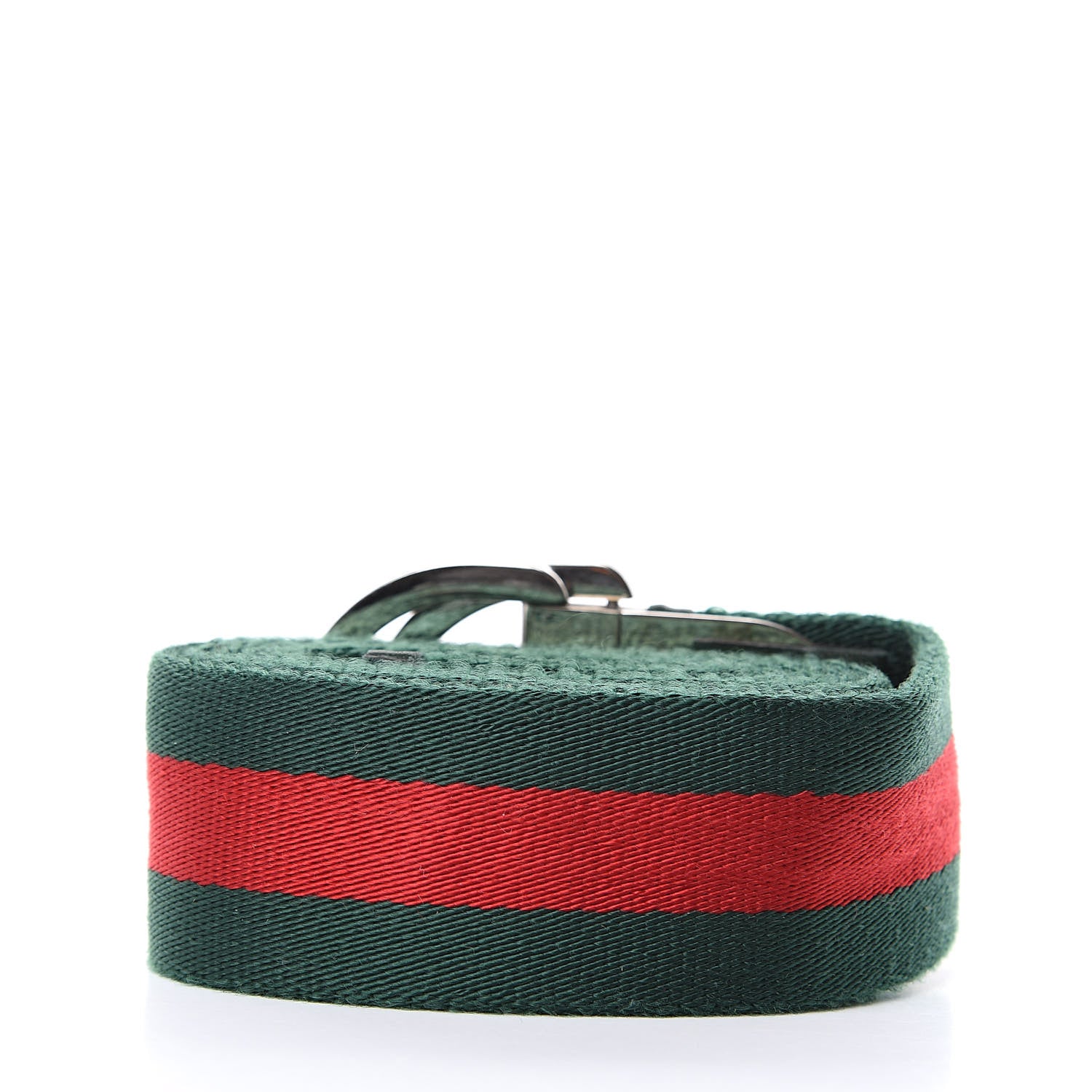 Gucci Nylon Buckle Web Belt 95 38 Red Green 3 of 5