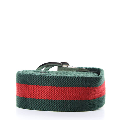 Gucci Nylon Buckle Web Belt 95 38 Red Green 3 of 5