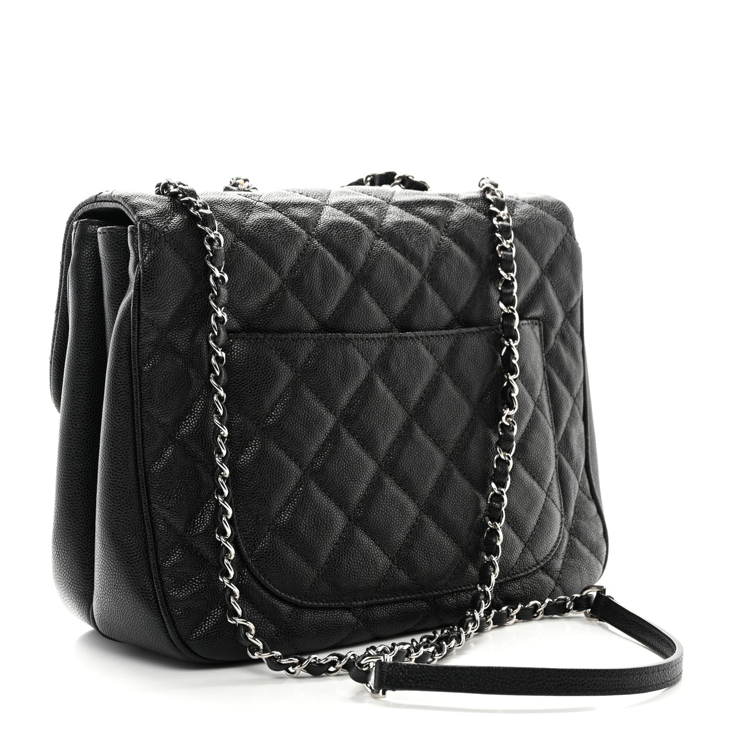 Caviar Quilted Large Urban Companion Flap Black