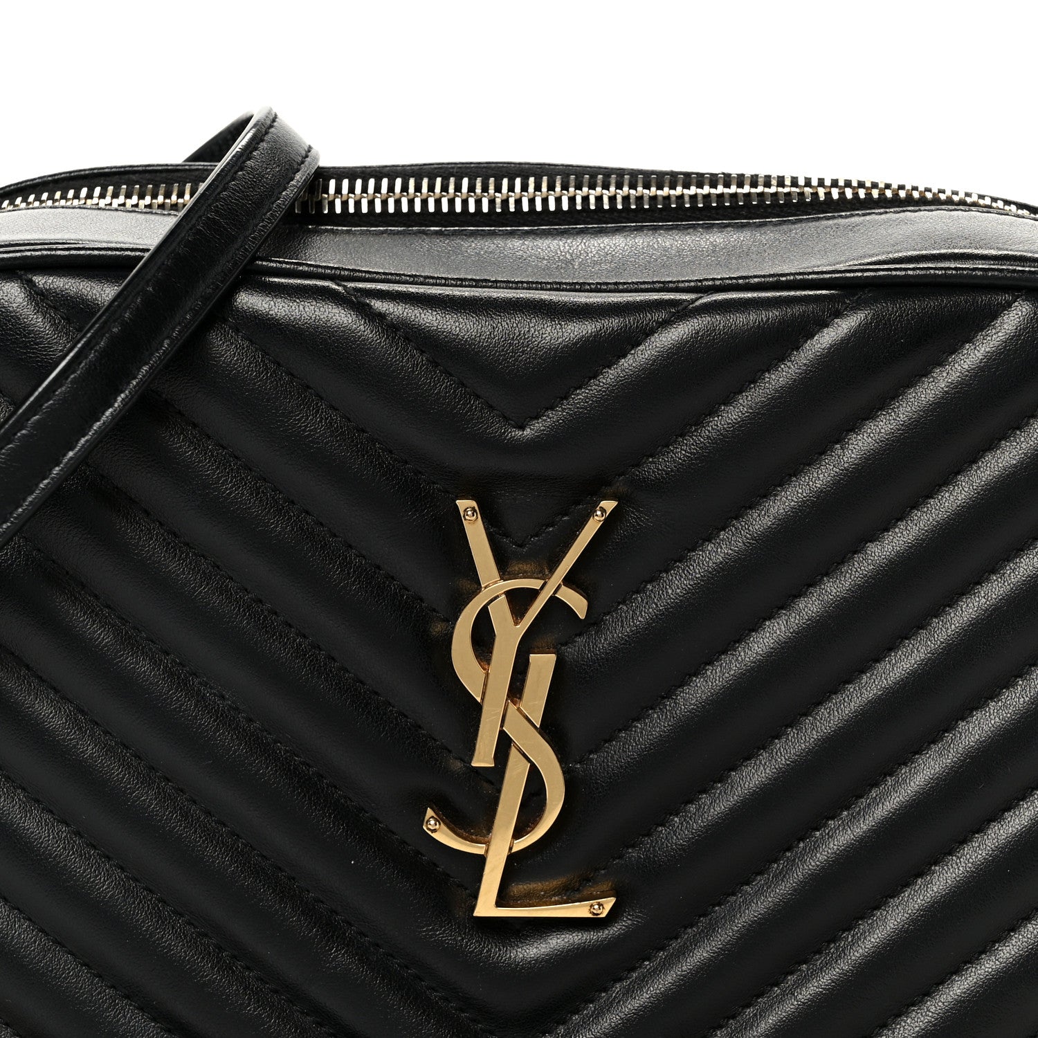 Saint Laurent Calfskin Matelasse Monogram Lou Camera Bag Black 8 of 10